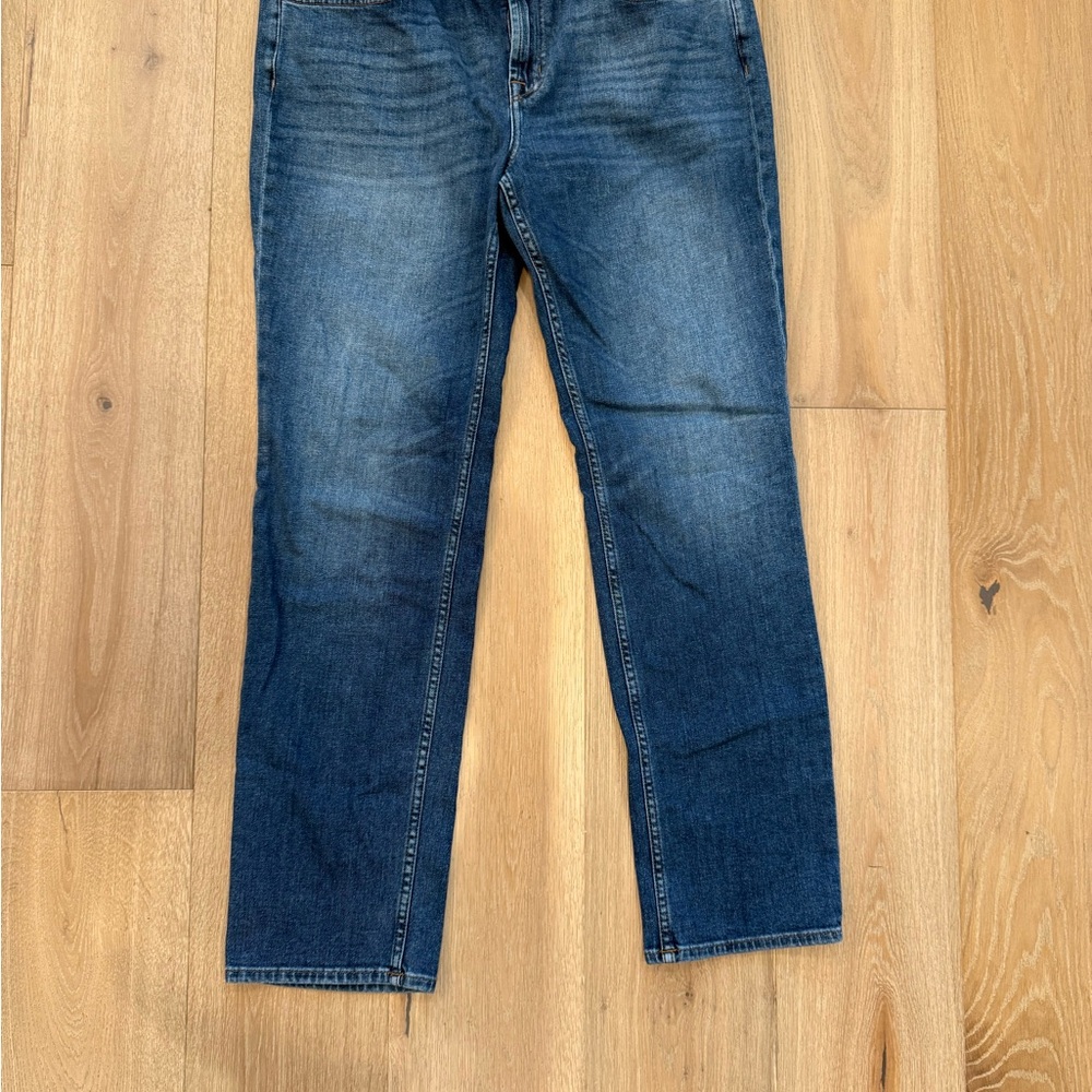 7 For All Mankind Blue Straight Jeans with Gradient Fading